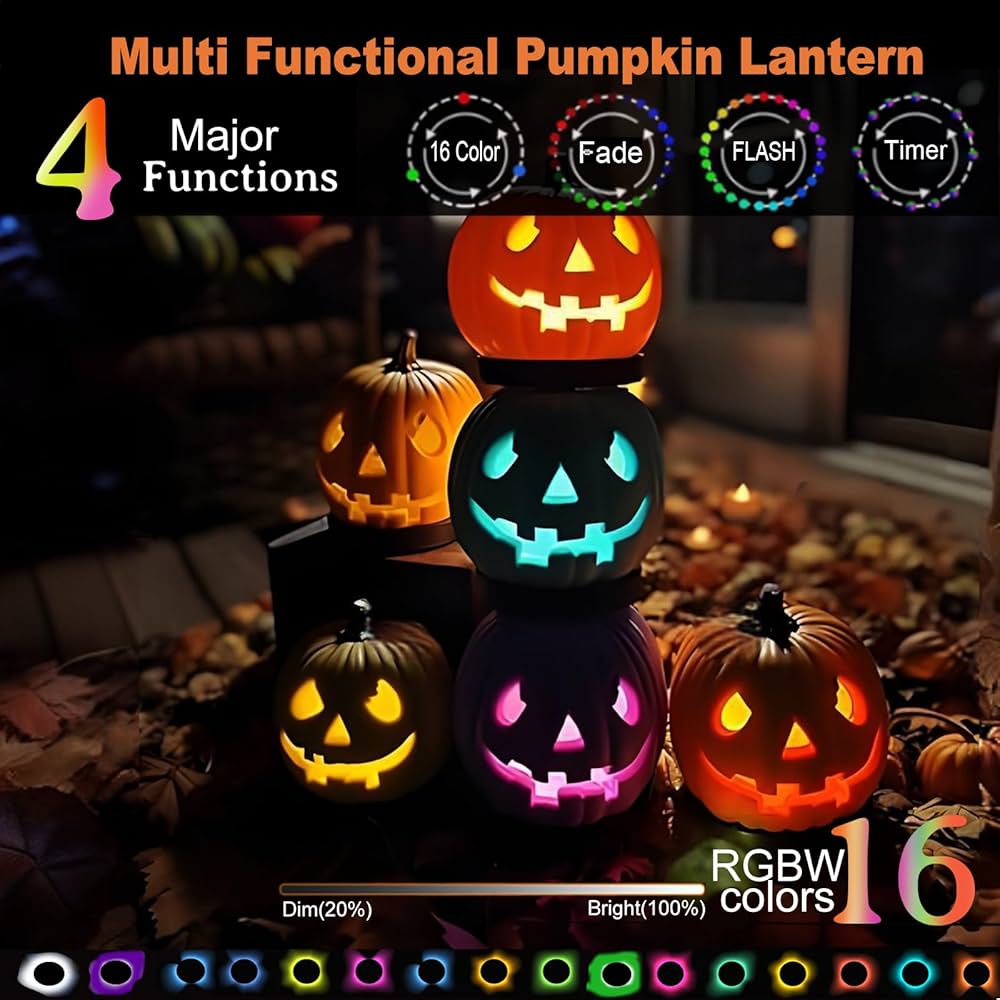Amazon.com: LED Color Changing Pumpkin Lights with Timer